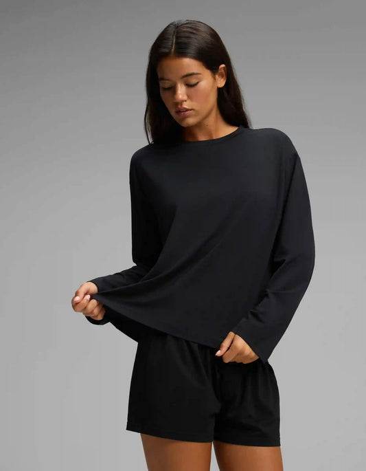 Women's First Layer Long Sleeve Sleep Tee & Boxer Short Set