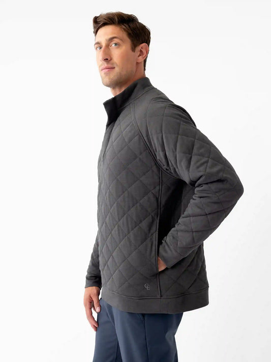 Men's Brushed Bamboo Quilted Snap Pullover